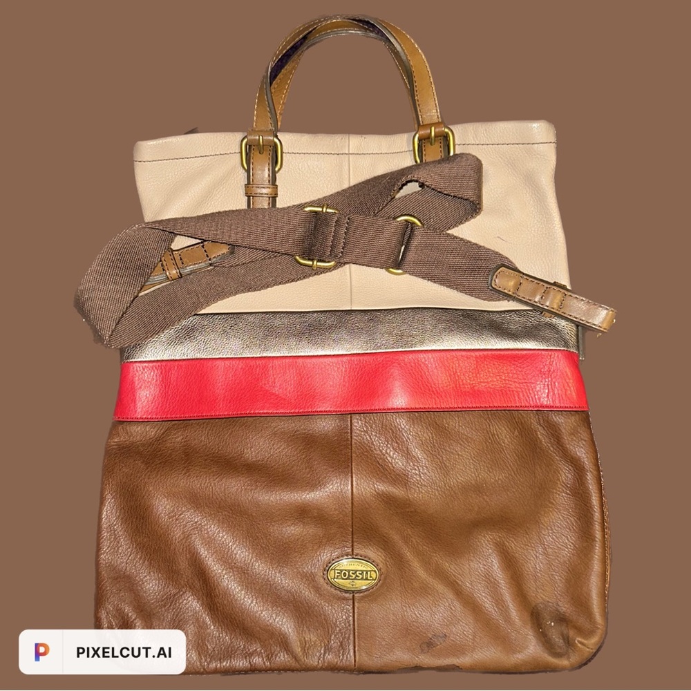 Fossil Explorer Fold Over Crossbody Leather Messenger Bag🗝️